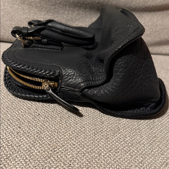 MCM Navy Leather Satchel with Silver Accents - Picture 3 of 14